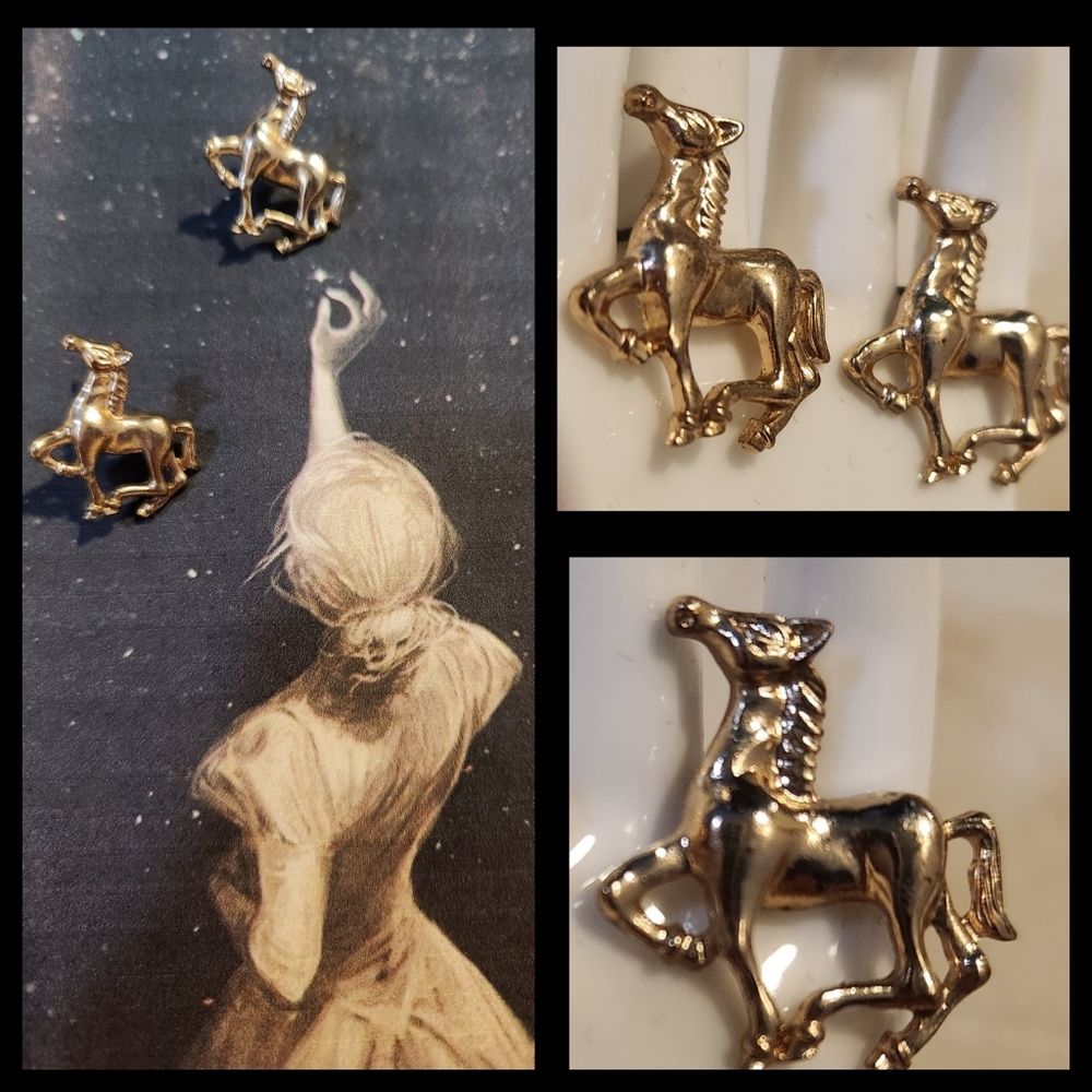 Beautiful VTG 🐎 Horse 🐎 Earrings